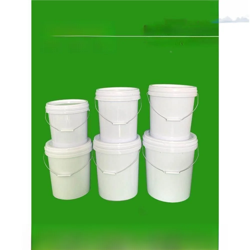 

Food Grade Plastic Paint Bucket round Handheld Home Storage Water Bucket White Barrel Packaging Packing Empty Bucket for Clea...