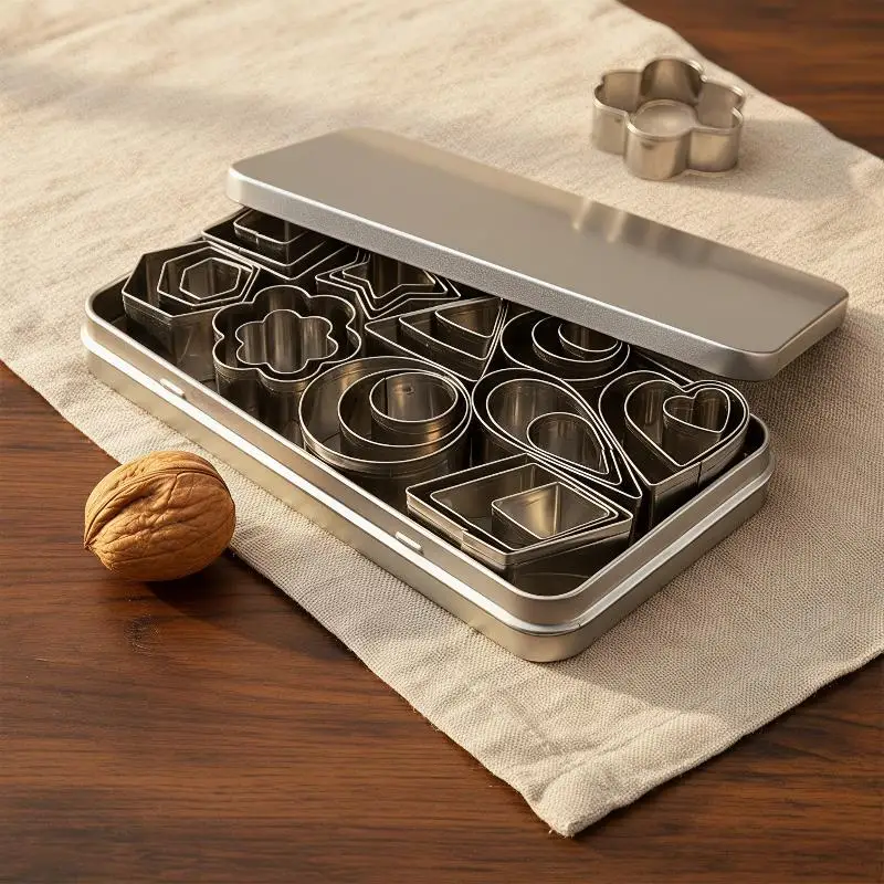 9/24/30Pcs Stainless Steel Cookie Cutter Kit Multiple Shapes Easy Demold For Home DIY Baking Pastry Dessert Making