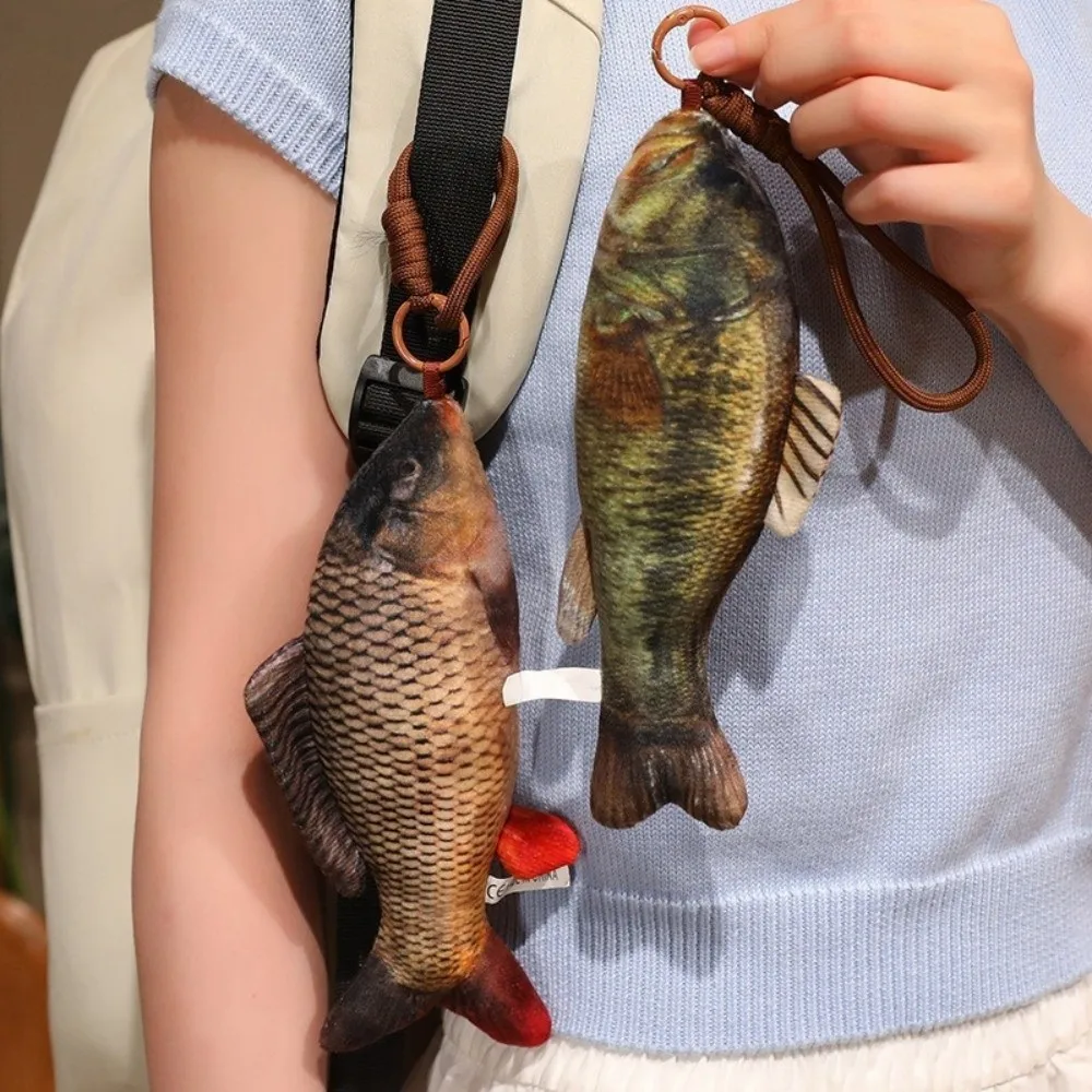 20CM Fish Plush Toys 3D Simulation Fish Realisti Fish Series Fish Pendant Keychain Plush Stuffed Bags Decor Hanging Fish Doll