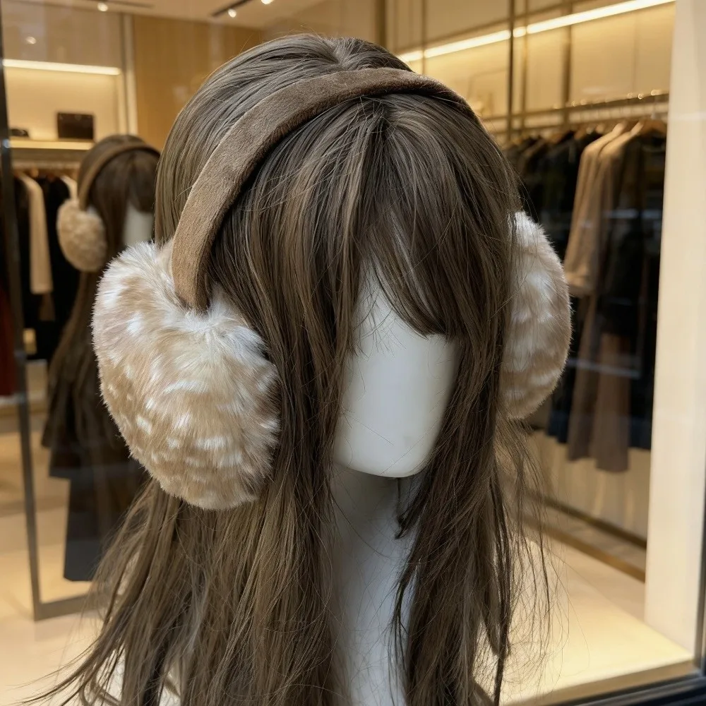 Cute Deer Print Scarf Winter Warm Soft Foldable Earmuffs Windproof Neck Warmer New Year Celebration