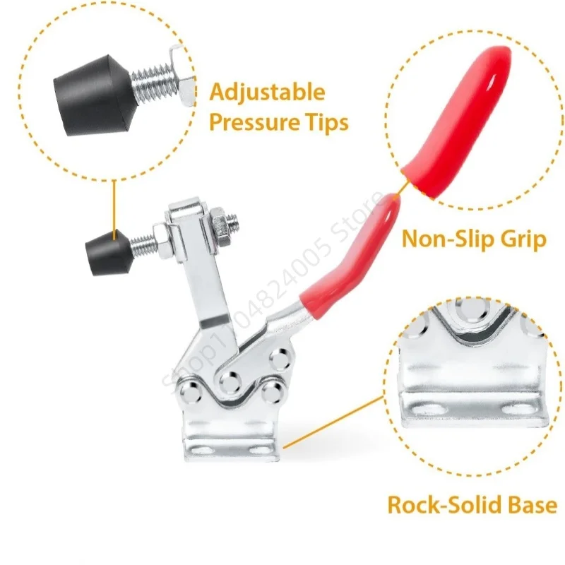 2 قطعة المشابك الأفقية الإفراج السريع قفل رافعة السحابة أداة اليد GH-201/201A/201B/201C/225D تبديل المشبك أداة نجارة #4