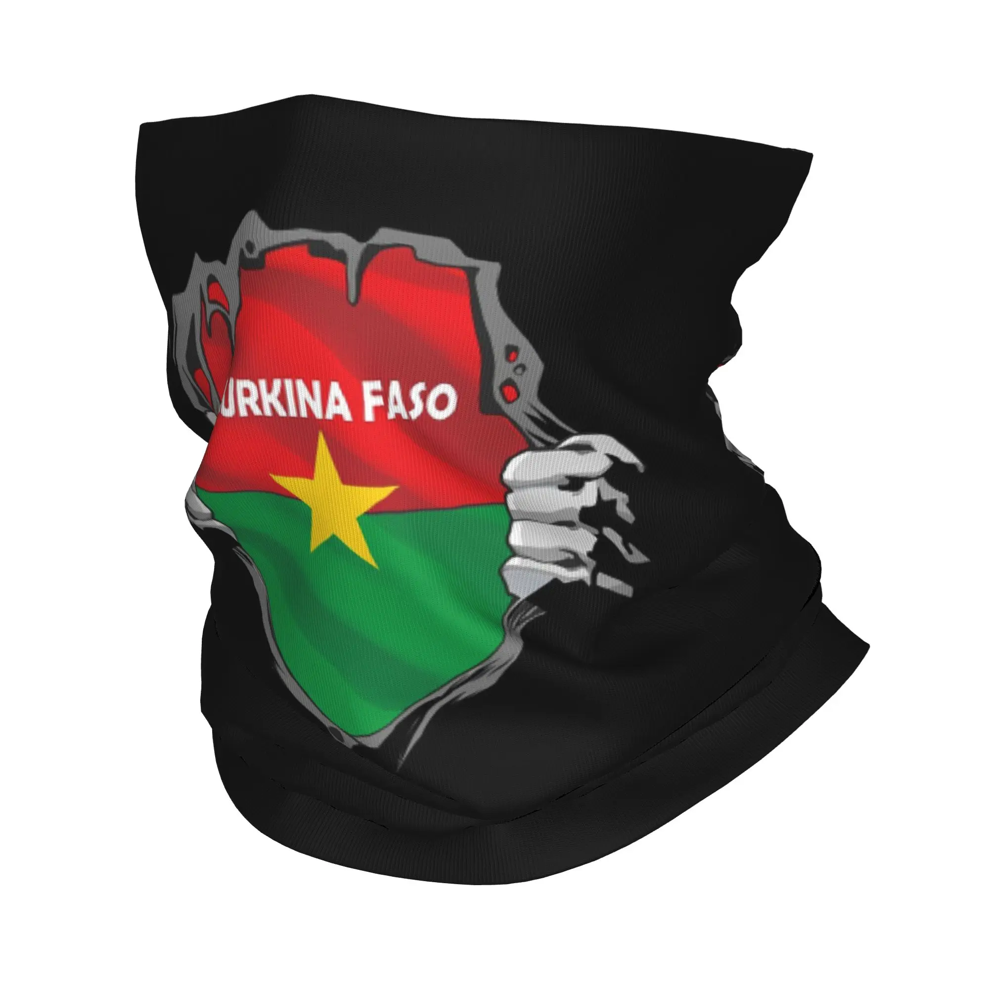 

Burkina Faso Flag Cartoon Bandana Neck Cover Printed Wrap Mask Scarf Multi-use Cycling Scarf Running Unisex Adult