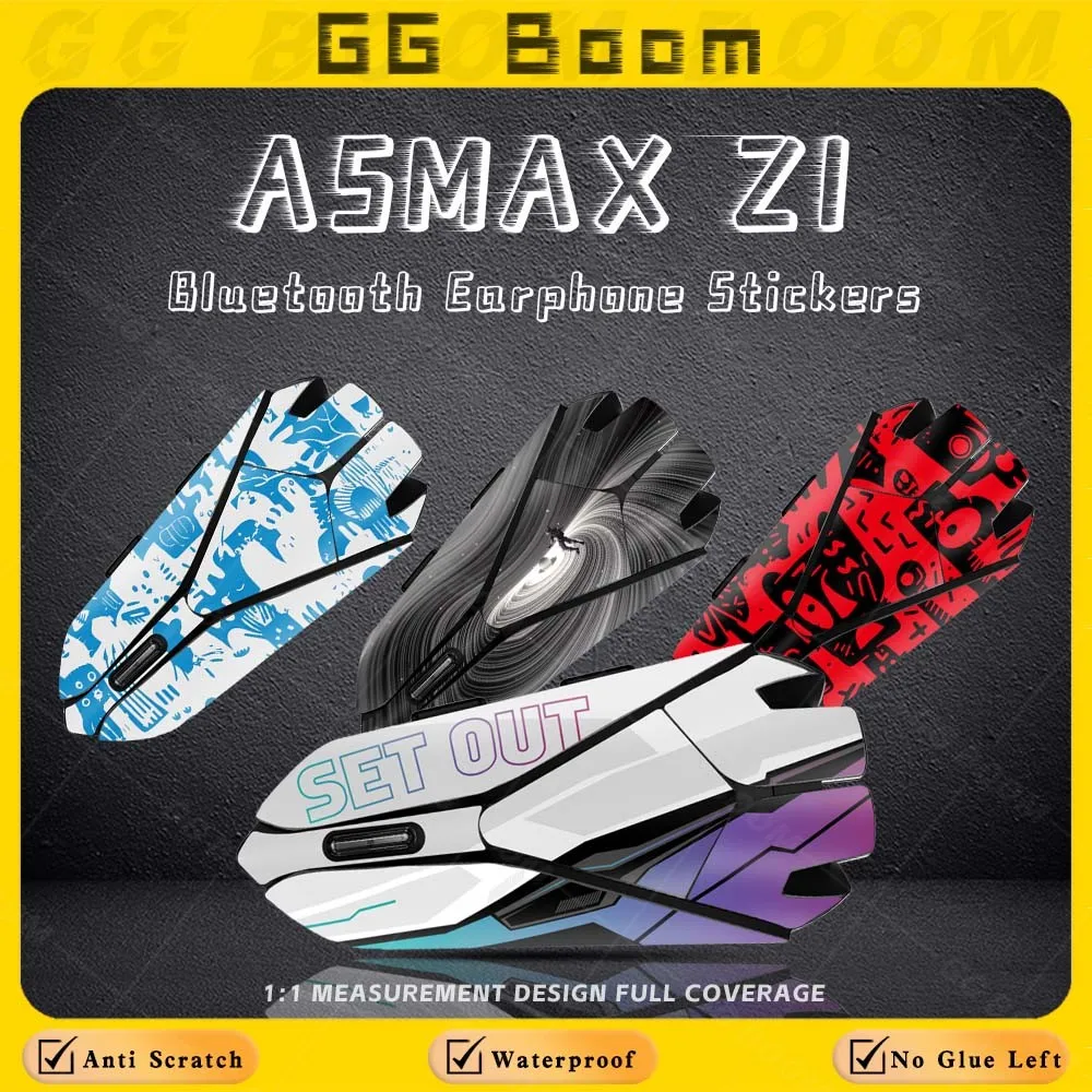 Motorcycle Accessories Bluetooth Headset Stickers Creative Personality Headphone Protective Decals For ASMAX Z1 asmax-z1