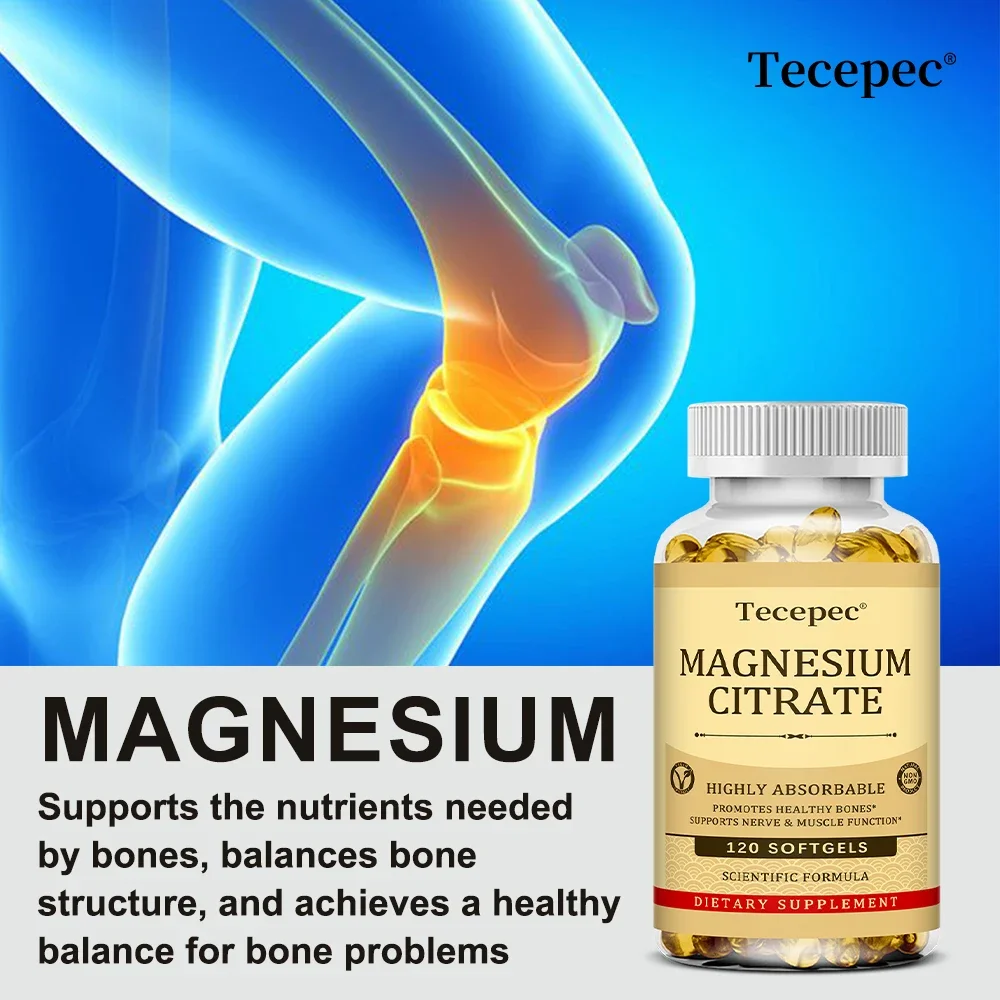 

Magnesium Citrate - Highly Absorbable, Supports Energy, Nerves, Muscle Function, Relaxation and Regularity, Promotes Bone Health