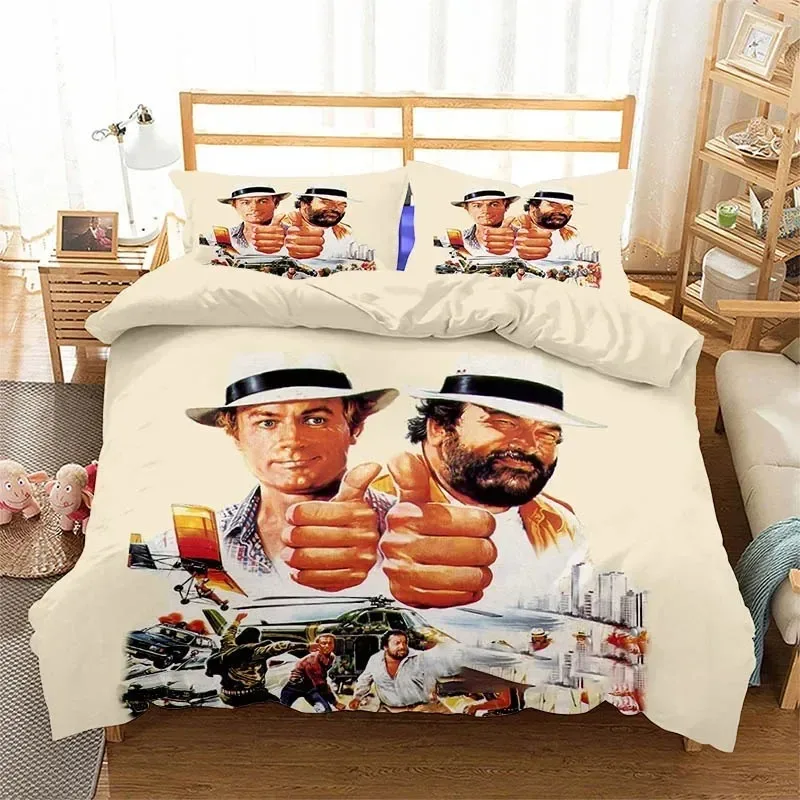

Bud Spencer Terence Hill Bedding Set 3D Printed Suitable for Bedroom Duvet Cover Set With Pillowcases Kids Home Textile