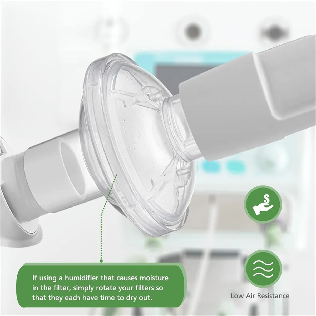 Nuevo filtro en línea universal para máquinas CPAP y BiPAP, para máquinas de tubos Philips DreamStation y Resmed de 22 mm, 9 paquetes