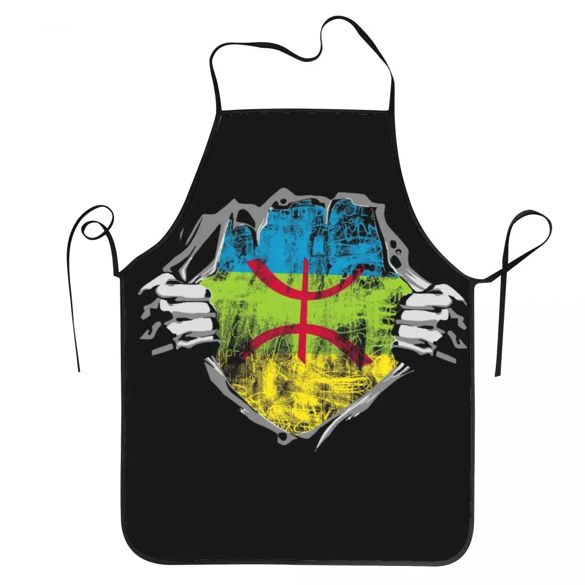 Unisex Amazigh Flag Kitchen Chef Cooking Baking Apron Women Men Imazighen Amazir Berber Tablier Cuisine for Painting