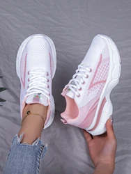 Spring new women's sports shoes, fashionable, breathable, lightweight, non-slip, wear-resistant, casual sports shoes, flat shoes