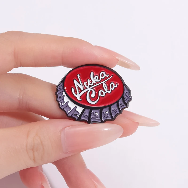 Creative Alphabet Bottle Cap Nuka Cola Enamel Pins Metal Enamel Pin Backpack Lapel Badges Jewelry Accessories Gift For Friends