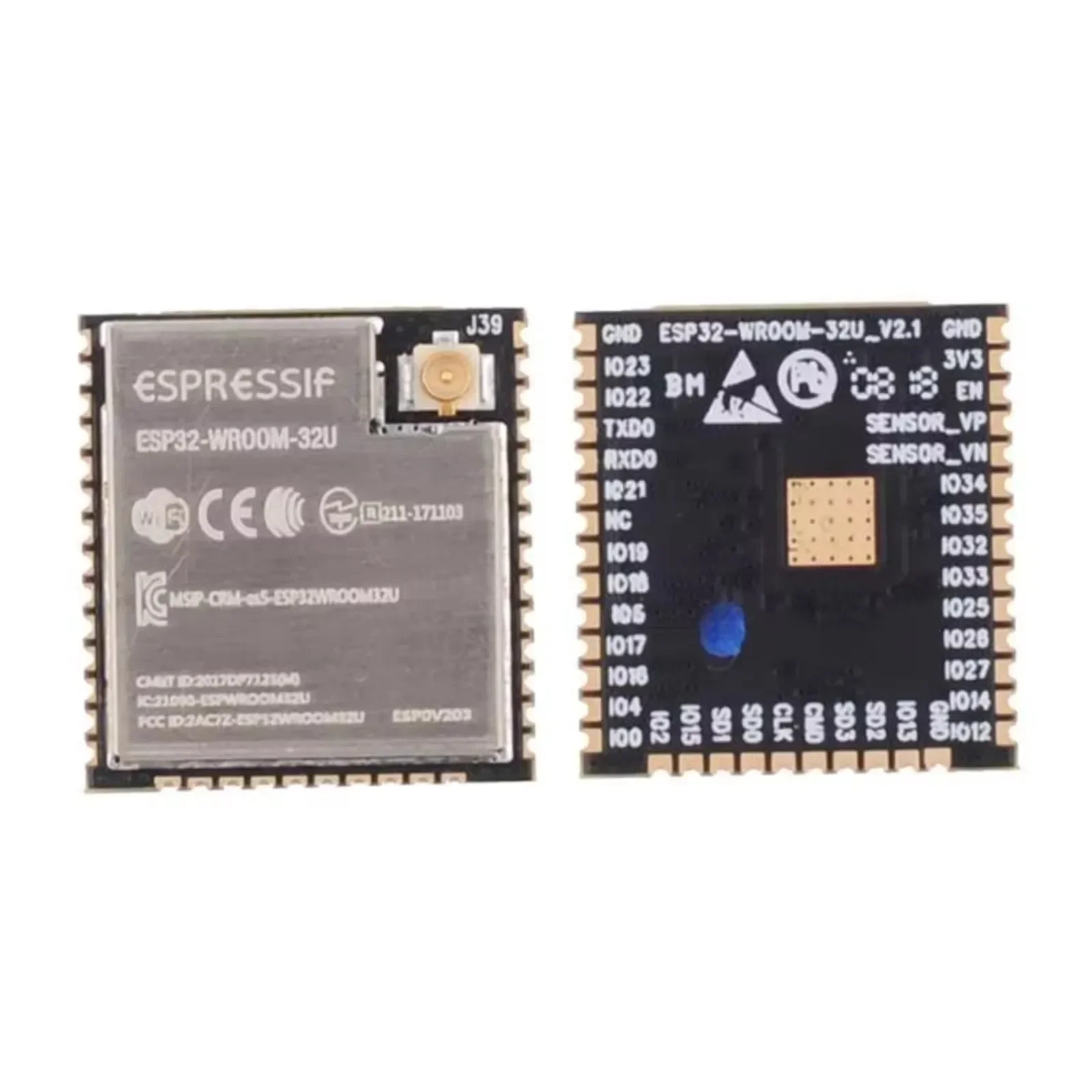 50Pcs/lot ESP32-WROOM-32U WiFi + BT + BLE ESP32 Module 4MB Flash Espressif Original for ESP32 ESP32S Development Board