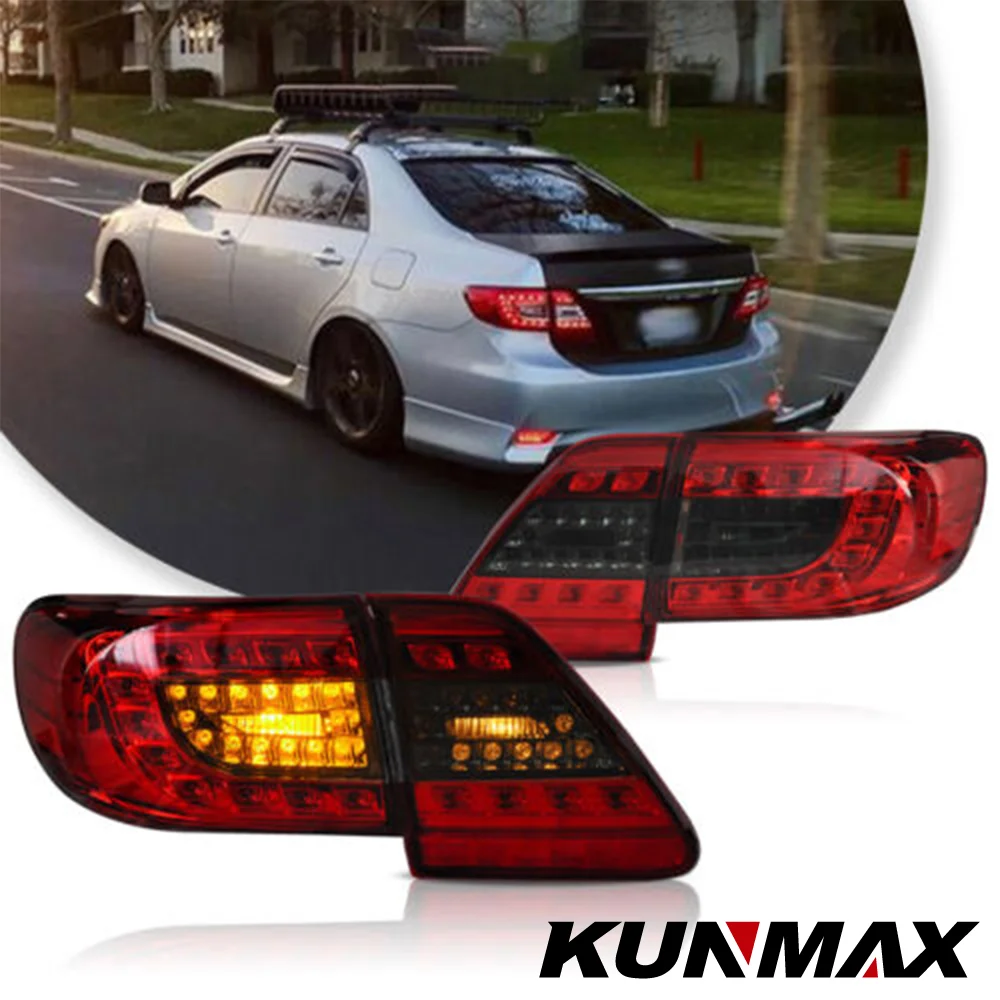 Пара автомобильных задних фонарей в сборе для TOYOTA COROLLA 2011 2012 2013, светодиодный стоп-сигнал с поворотным сигналом