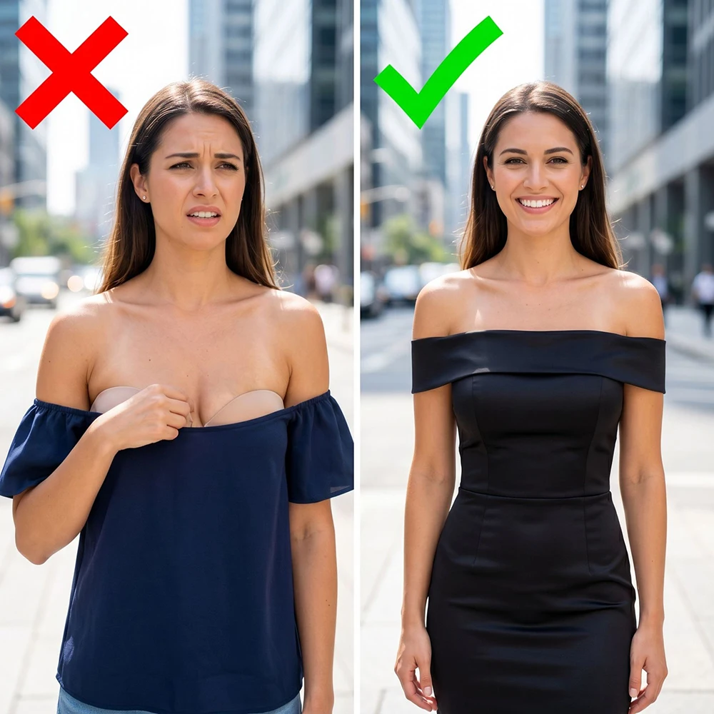 Womens Strapless Bras Jelly Push Up Bandeau Bra Non Slip Wireless Supportive Padded Bras Seamless Comfortable Tube Bra view 6