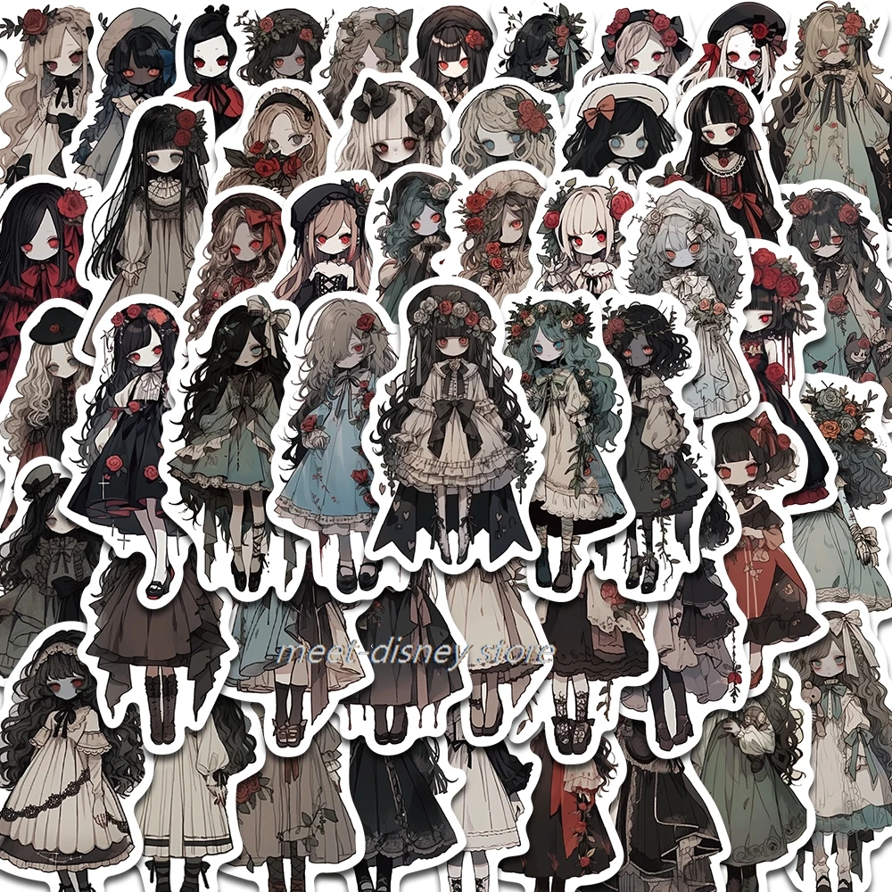 50pcs Vampire Girl Stickers Skateboard Laptop Hand Decoration Waterproof DIY Scrapbook Notebook Graffiti Skateboard For Decals