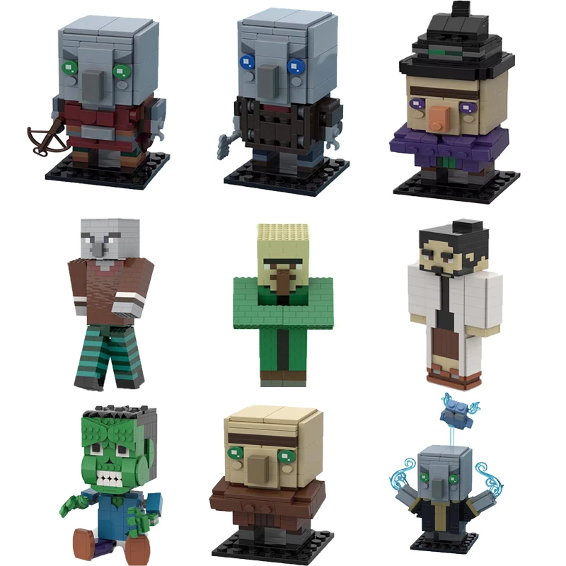 

MOC Горячая игра «Мой мир», мультяшная фигурка, набор строительных блоков BrickHeadz, детские игрушки «сделай сам», подарок на день рождения