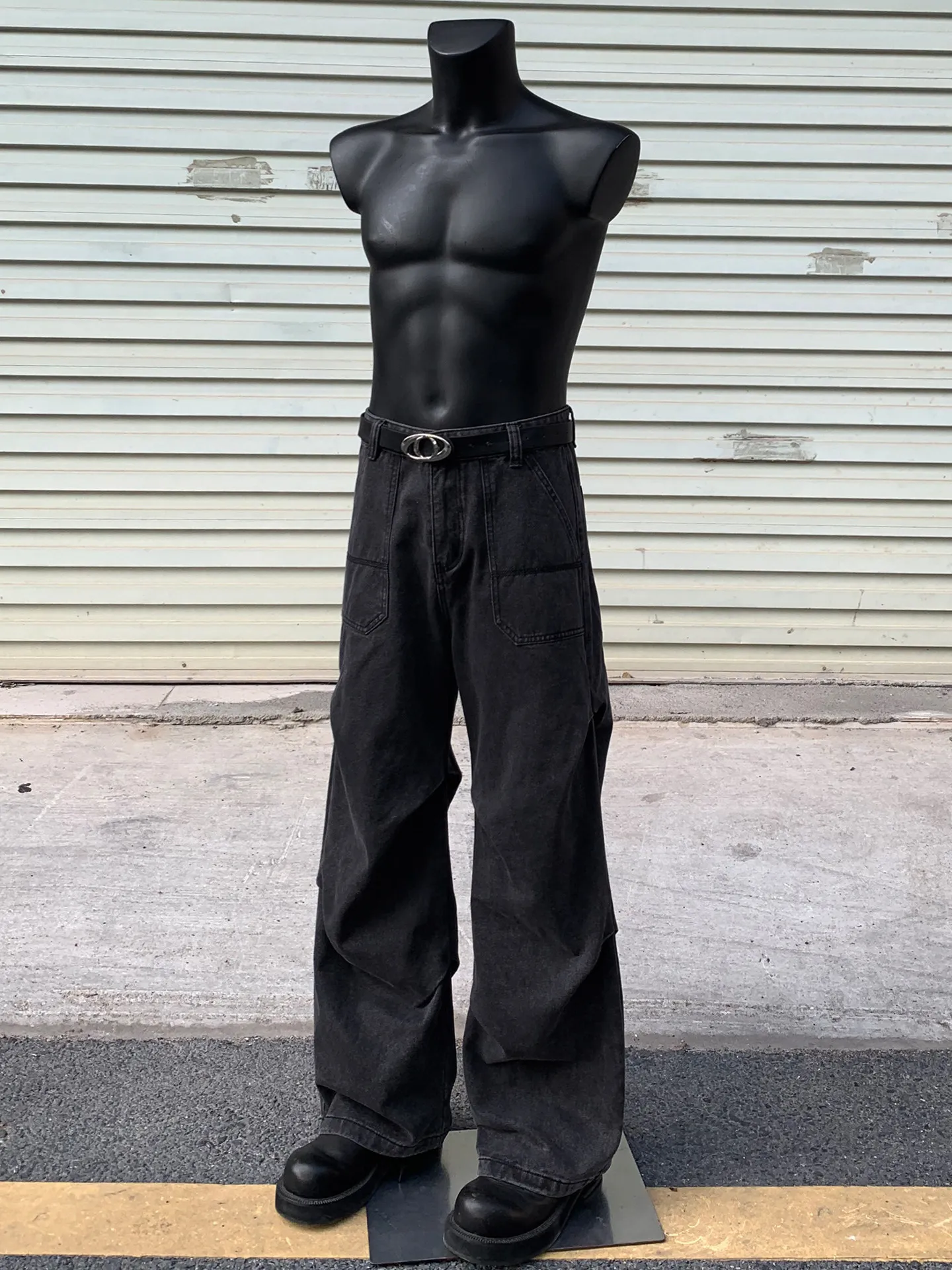 

Мужские джинсы в американском стиле, свободные, прямые, повседневные, в стиле парашютиста, с эффектом потертости, модные, с прямыми штанинами