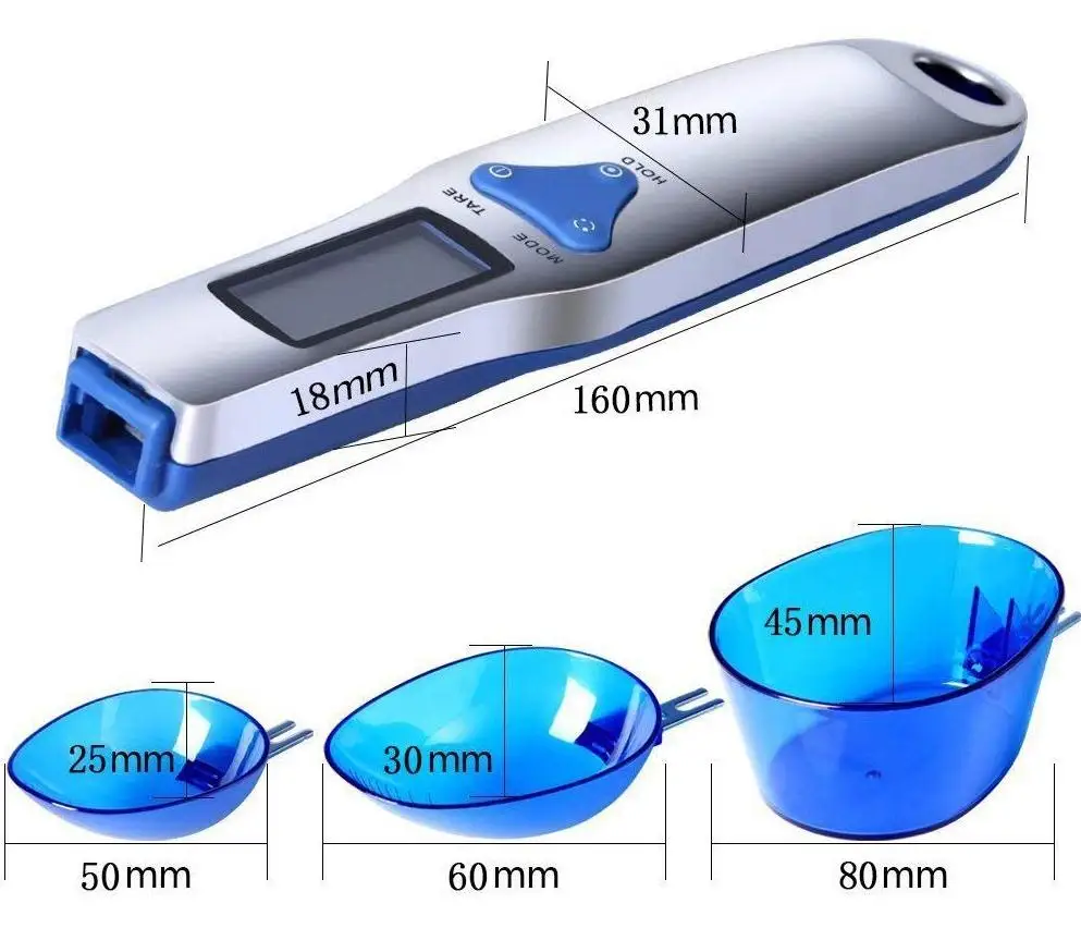 Bilancia per misurino LCD digitale a tre teste 0.1g-500g cucchiaio dosatore elettronico Mini utensile da cucina