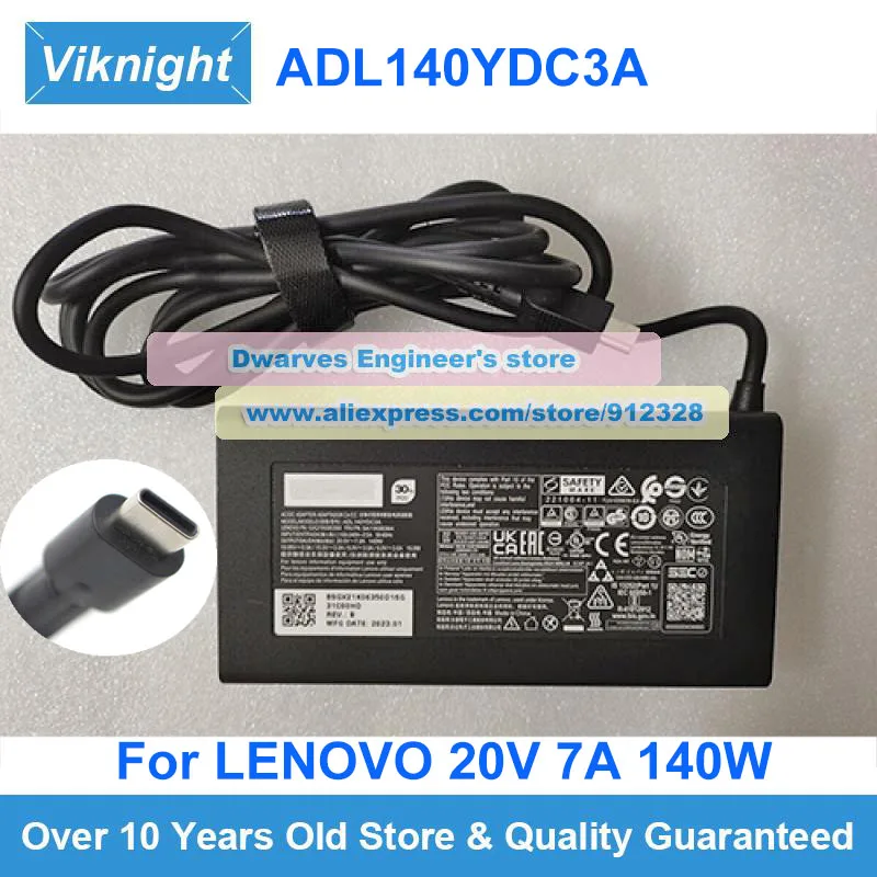 Imagem -01 - Carregador Portátil Genuíno para Lenovo Idea Pro 14irh8 I513500 Legion Slim 7i Gen Adaptador ac Adl140ydc3a 5a11k06364 20v 7a 140w