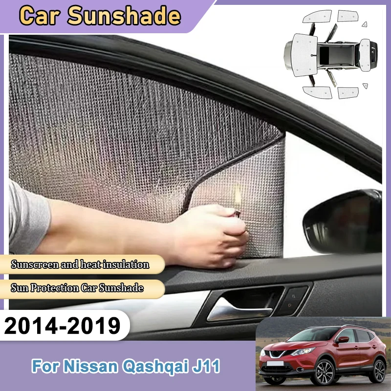 

For Nissan Qashqai J11 MK2 2014~2019 Car Window Windshield Visor Sun shade Heat Insulation Anti-UV Protection Auto Accessories