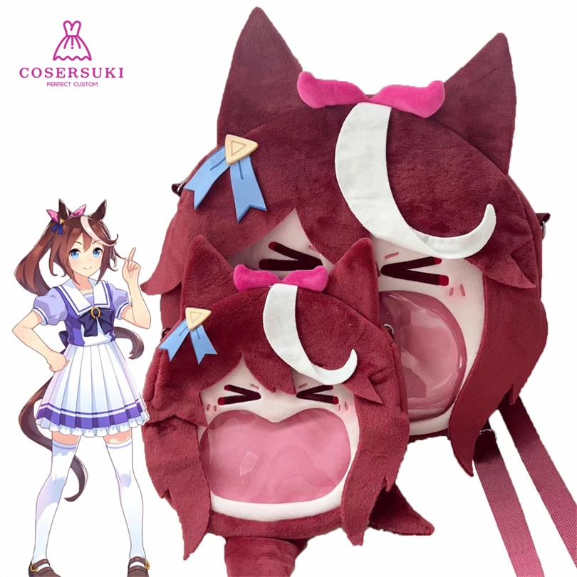 

Uma Musume Pretty Derby Tokai Teio Ita Bag Backpack Crossbody Shoulder Bag Anime Doll Cosplay knapsack Bag for Pins Figures