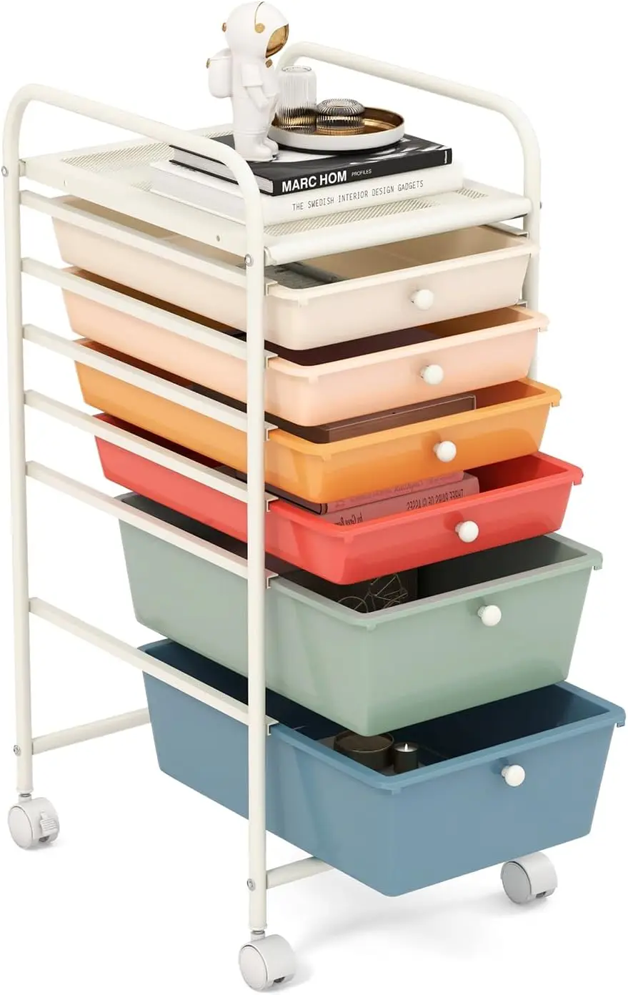 Comfort corner 6-Drawer Rolling Storage Cart,Multifunctional Organizer Cart, Mobile Utility Storage Cart with Removable Drawers