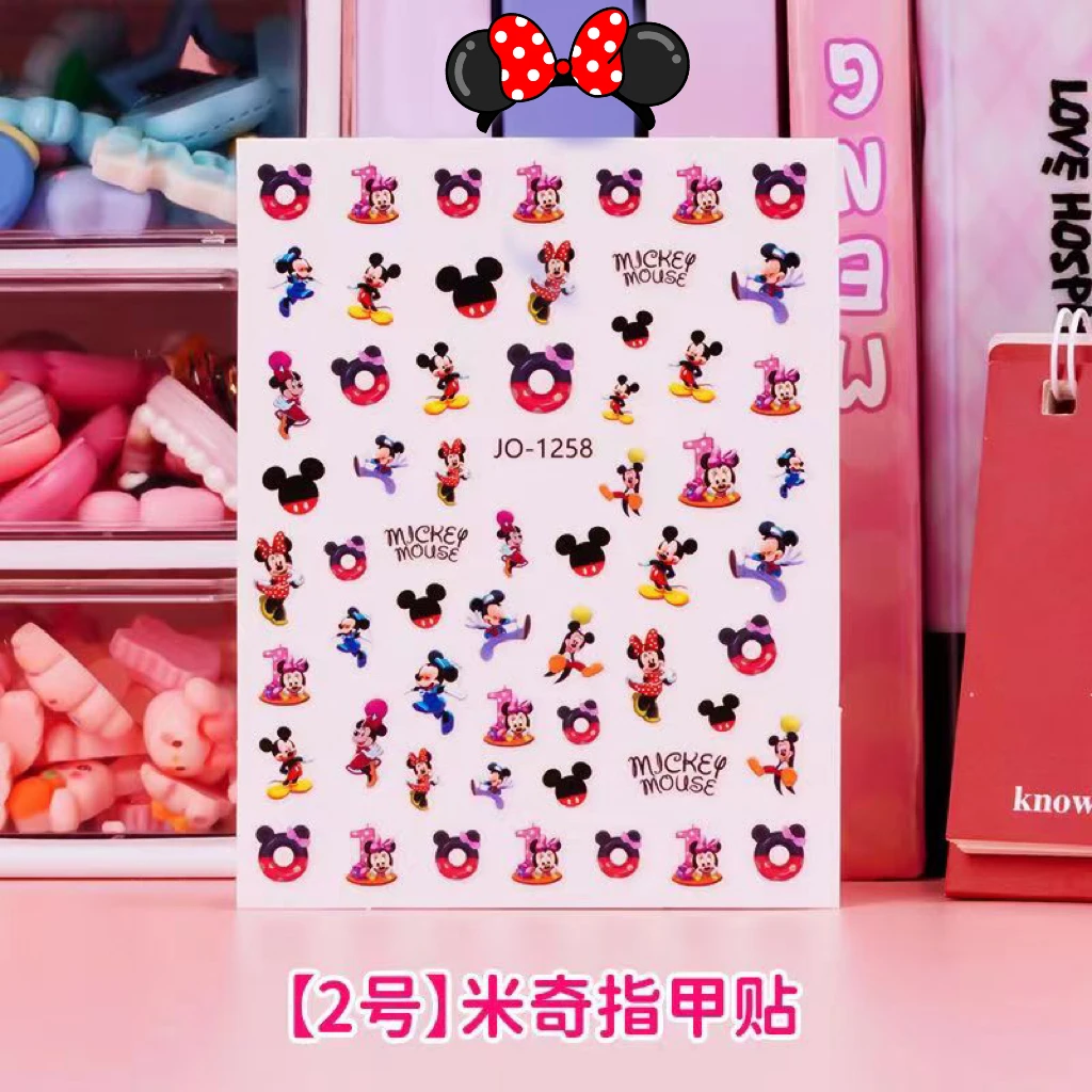 1 Vel Nagelsticker Schattige Cartoon Kinderen Mickey Mouse Serie Nagel Sticker Mickey Collectie 3d Ultra Dunne Duurzame Lijm