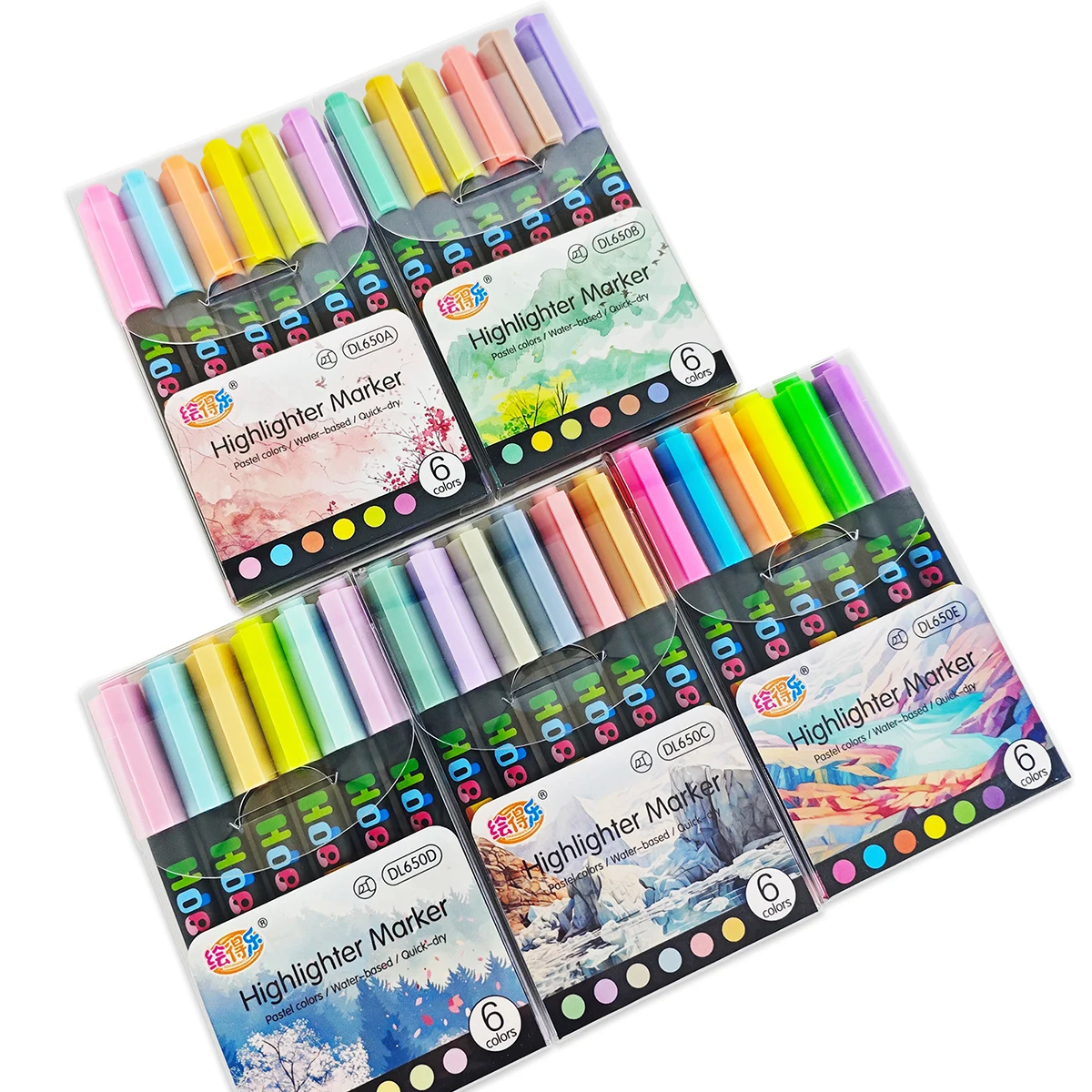 

6 цветов/коробка, изысканный флуоресцентный маркер, подходит для рукоделия, художественной живописи, маркировки, модных школьных принадлежностей, подарков для друзей