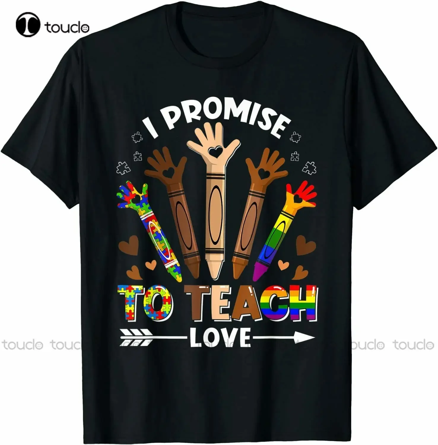 I Promise To Teach Love, Autism Black History Lgbt Pride T-Shirt Size S-2Xl Birthday Shirt Boy Cotton Tee Shirts Xs-5Xl Unisex