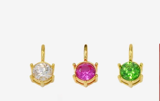 

18k real gold pendants for women moissanite pendant 3 colors