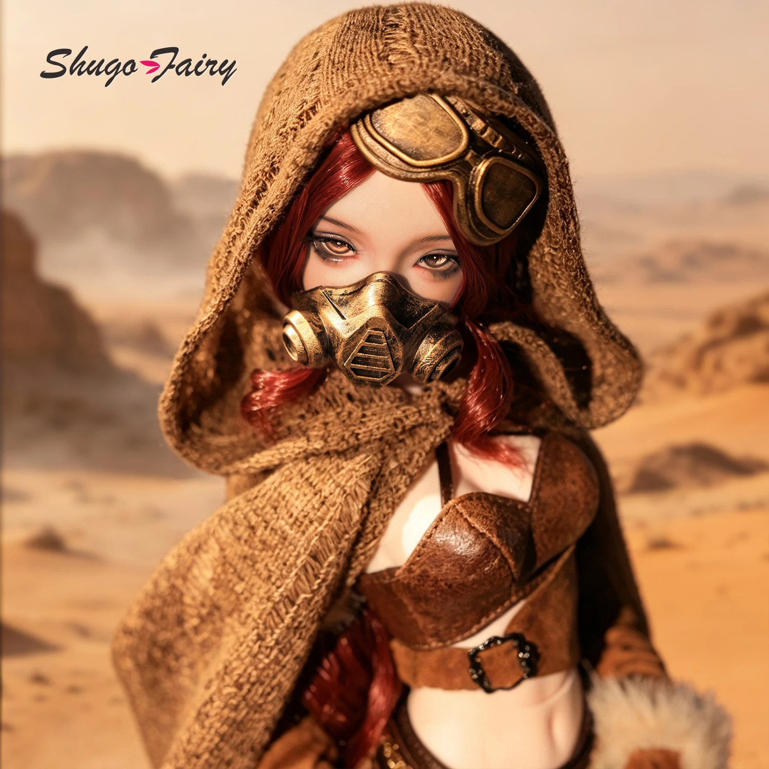 ShugaFairy Chensu A BJD Doll 1/4 Fullset FC Resin Scavenger Ranger Cape Mechanical Mask & Eye Patch Perfect Ball Jointed Doll