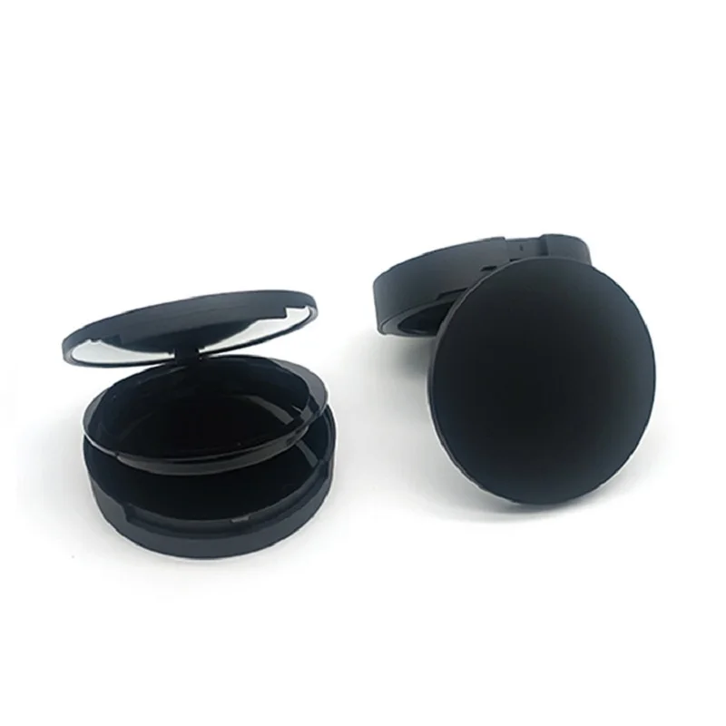 Doppio ombretto scatola vuota plastica rossetto cosmetico Blush nero opaco custodia in polvere 59mm Round Pelettes complementi con specchio