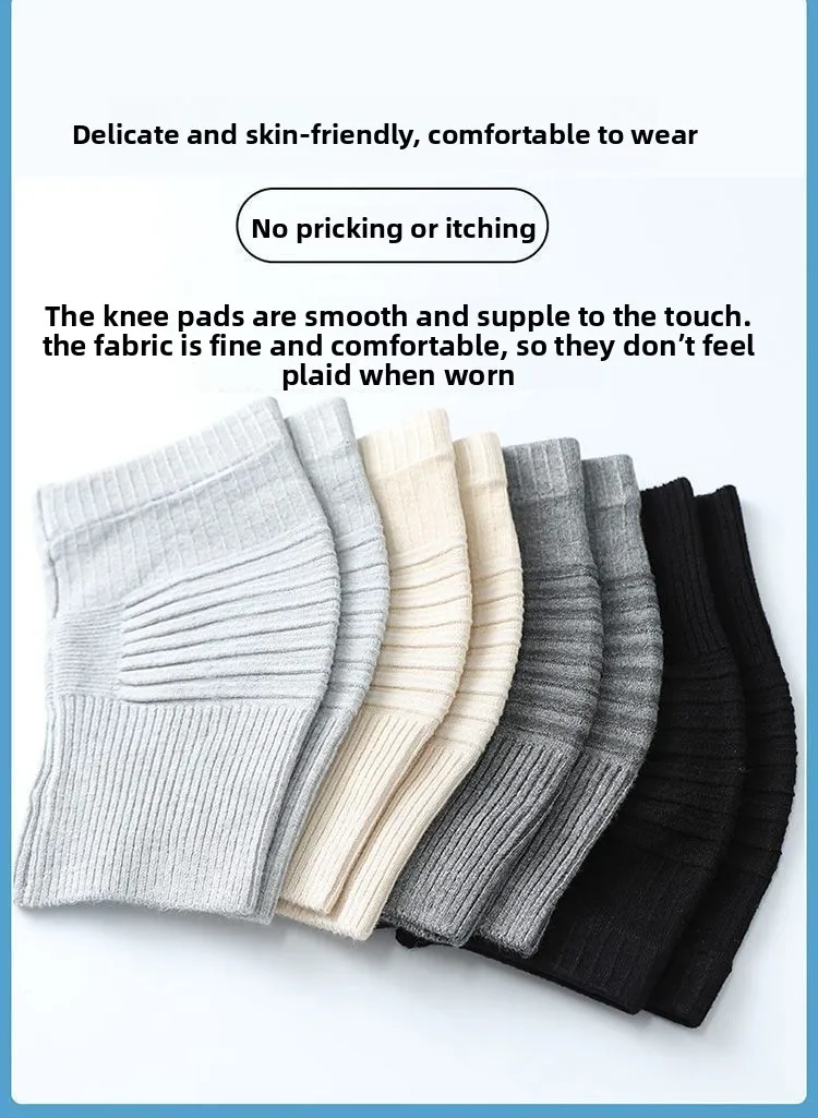 1 Pair Autumn & Winter Cashmere Knee Warmers - High Elastic Knitted Support Bandage, Women-Specific for Cycling