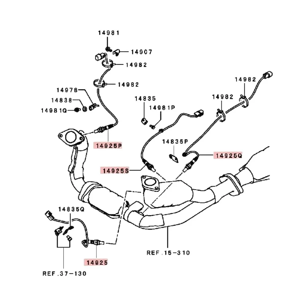 

Набор из 4 датчиков кислорода MN158916 MN158670 MN158917 MN158918 для Mitsubishi PAJERO MONTERO III 3rd IV 4th 6G75 3.8L