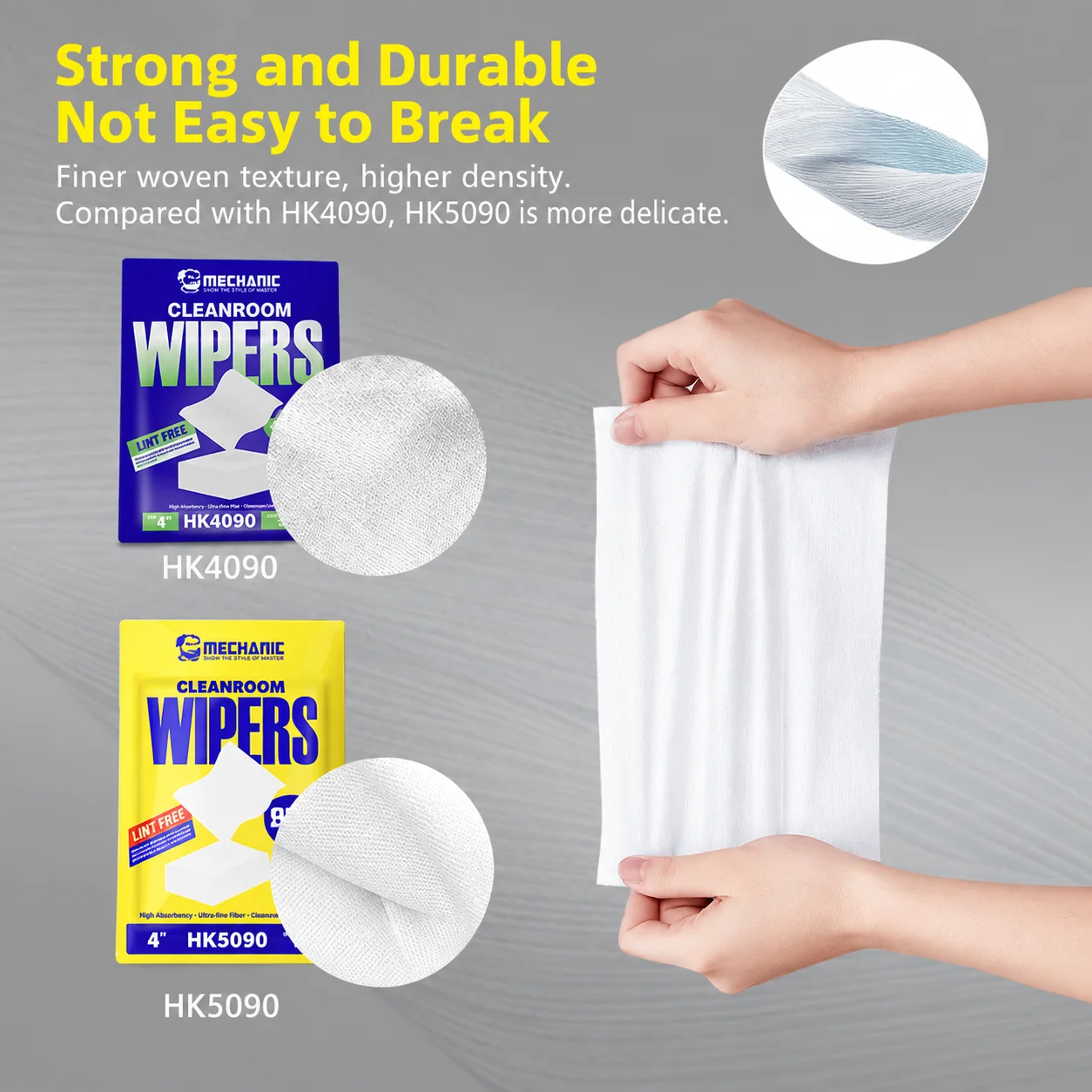 MECHANIC HK5090 Dust Free Cloth 4 Inch 10x10cm Anti Static Cleanroom Wiper for Phone LCD Screen Lens Glass Camera Cleaning