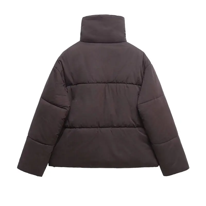 

Thiened Winter Jaet Women's Commute Loose Warm Stand Collar ort Cotton Coat Outerwear Long Sve Zipper Closure