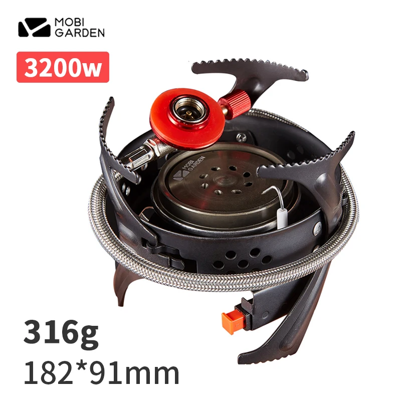 

MOBI GARDEN 3200W Stove Head Split MINI Foldable Windproof Picnic 316g Ultralight Electronic Ignition Furnace Outdoor Portable