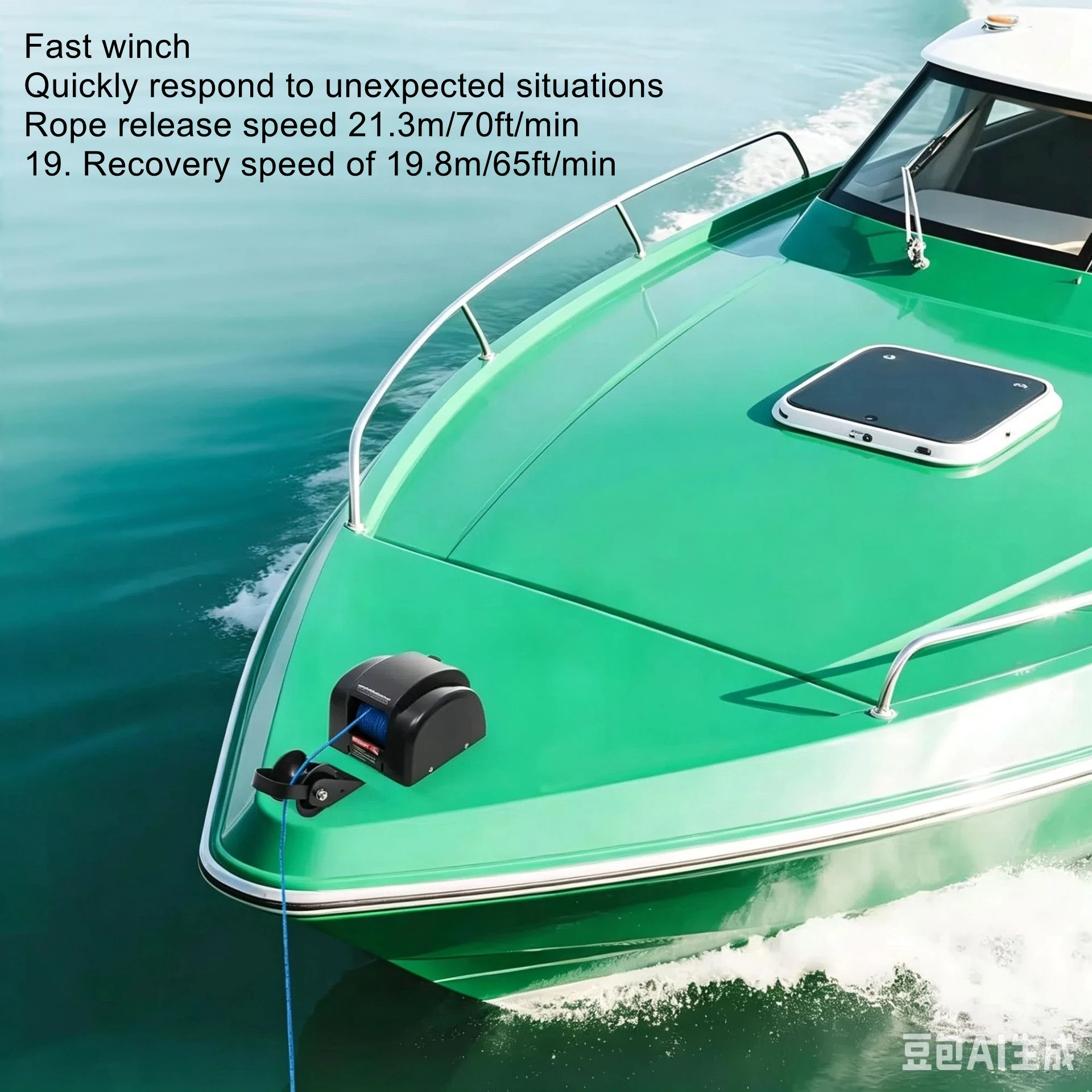 12V electric anchor winch suitable for fresh water automatic anchoring, anchor weight 21kg, yacht ship specific AC45