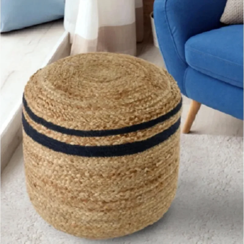 

Pouf Cover Jute Ottoman Braided Style Home Décor Modern Foot Stool Cover Poufs