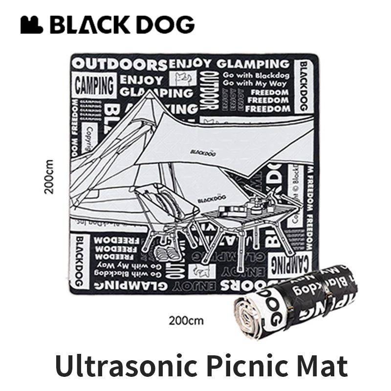 Naturehike BLACKDOG Camping Picnic Mat Ultralight Portable Pad PE Aluminum Film Thickened Waterproof Damp-proof Mat 200x200cm