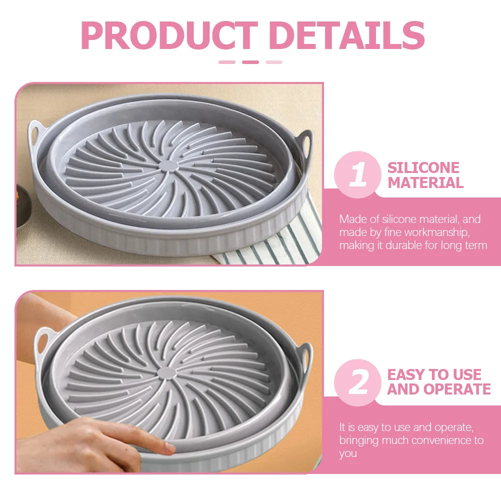 2 Peças de Tapete de Silicone Reutilizável Antiaderente e Resistente ao Calor para Assar Pães, Bolinhos e Asas de Frango - Acessório para Fritadeira d
