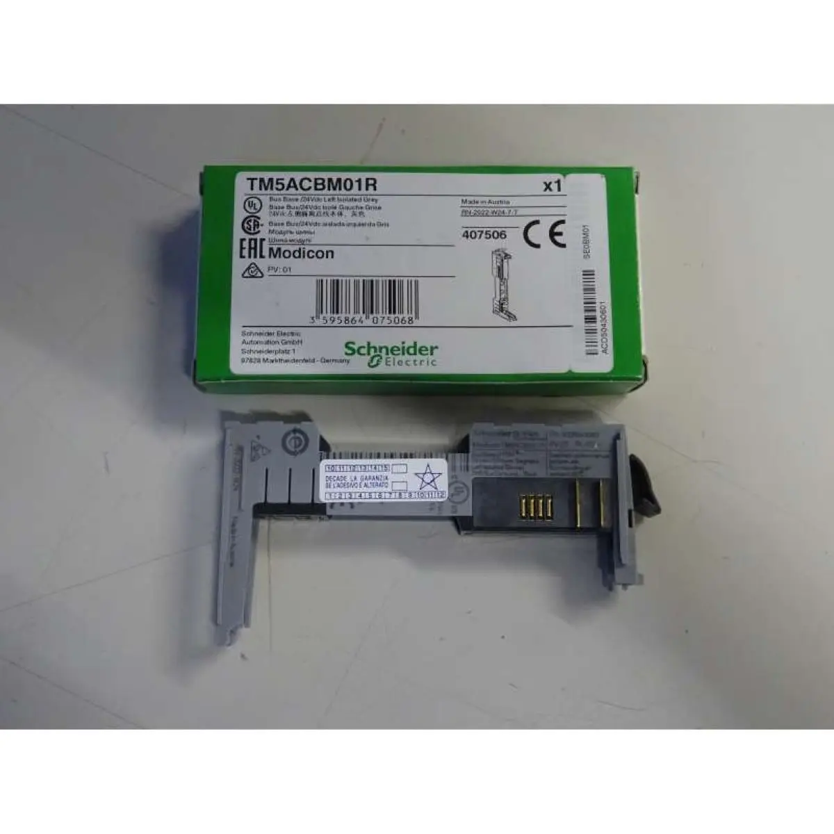 

TM5ACBM01R Modicon TM5, bus base, 24 V DC, grey, quantity