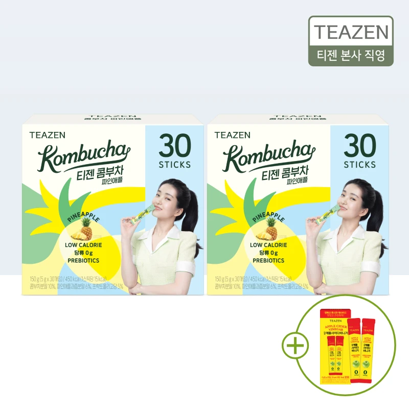 [1+1] Teezen Kombucha Pineapple 30 Sticks + 30 Sticks