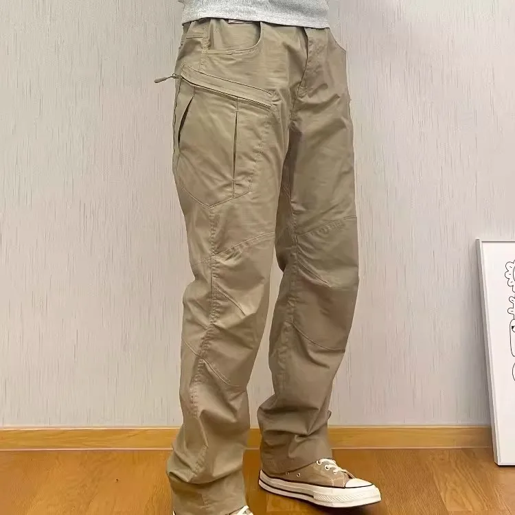 

Summer Large Size American Tactical Straight Leg Workwear Casual Pants Men's Multi-Pocket Outdoor Wear-Resistant Long Trousers