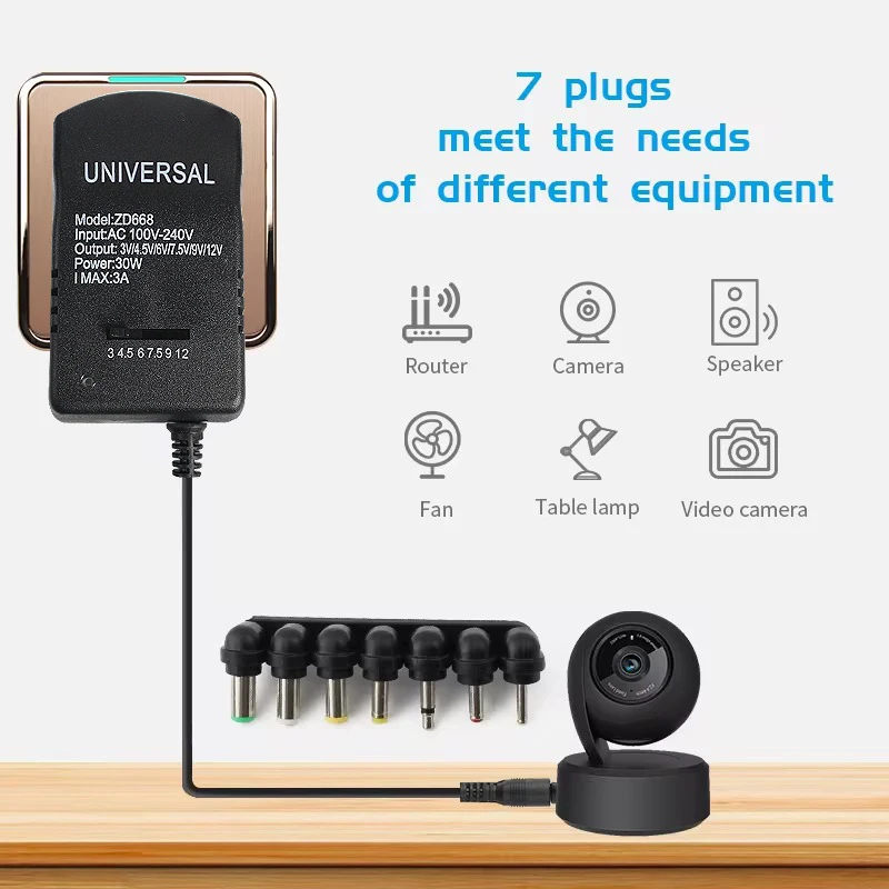 Multi Voltage Adjustable Power Supply Adapter AC 220V to DC 3V 4 5V 6V 7 5V 9V 12V EU US Plug Converter 7 30W Charger
