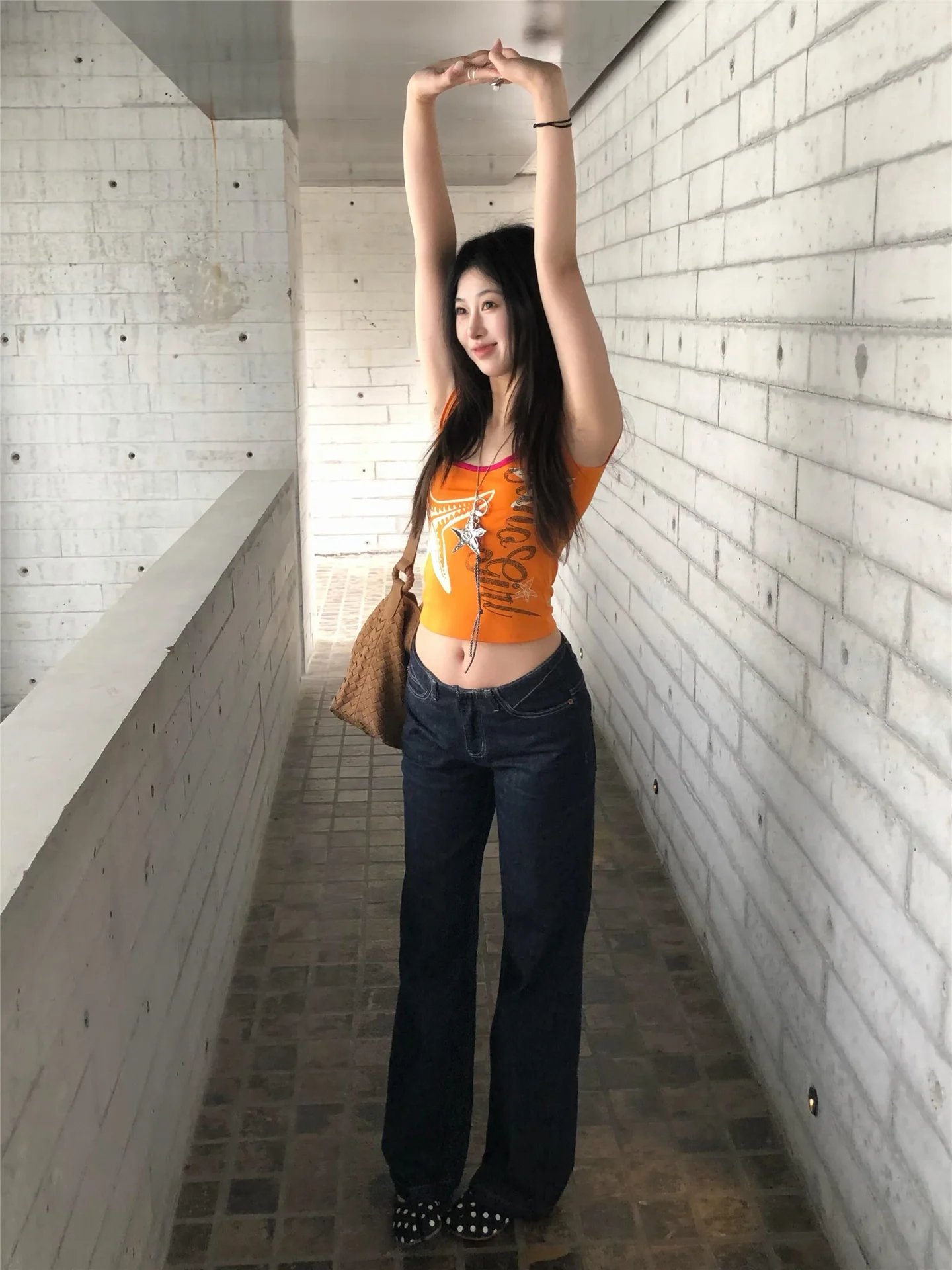 

Американские винтажные джинсы с низкой посадкой и прямыми штанинами для женщин, весна-лето, свободный крой, стройнящий дизайн, широкие брюки в пол