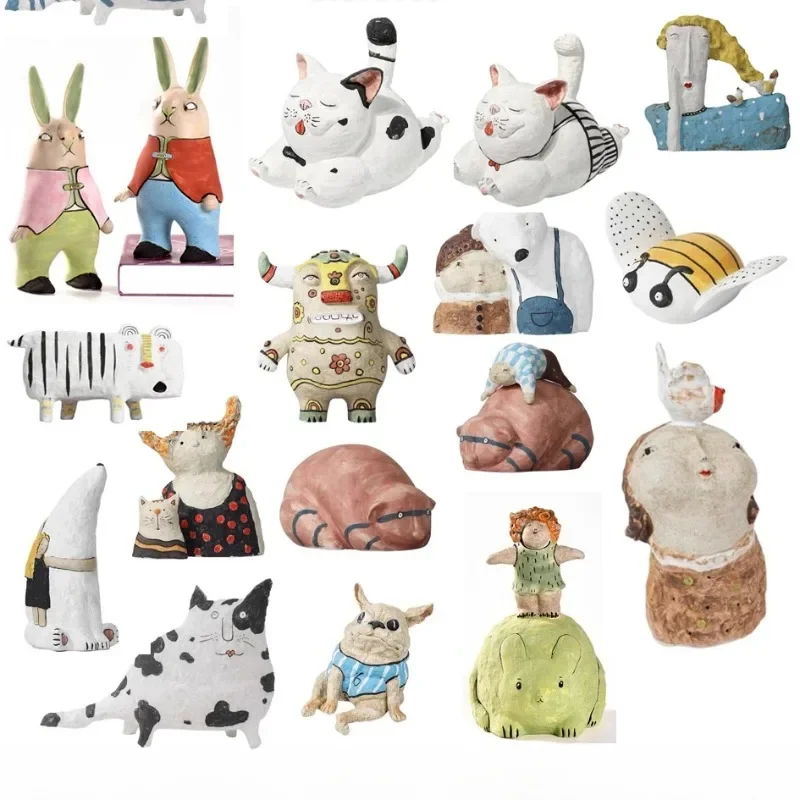 Painted ornaments, cartoon ceramic models, children's bedroom accessories