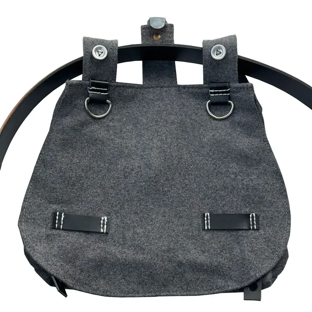Kit correa en Y cuero vaca réplica WWII alemán – Bolsa pan + cinturón - imagen 3