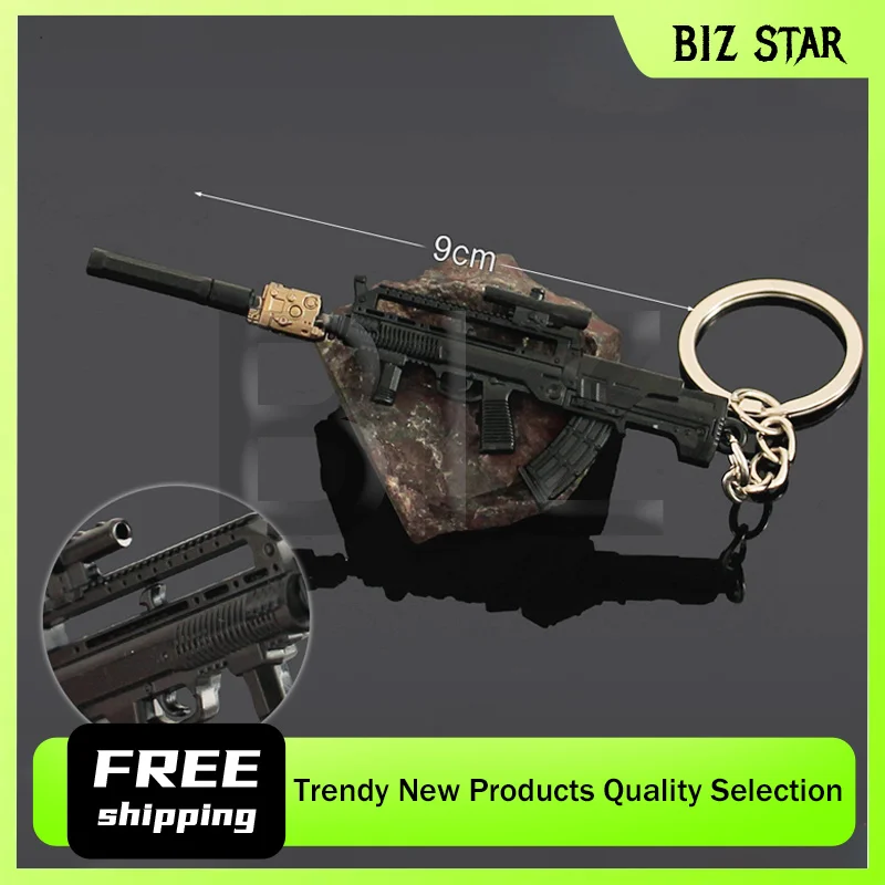 Llaveros de pistola de ruptura de Arena de 9cm/3,54 pulgadas, periférico de juego, Mini T95-1, armas de Metal, modelos de armas, accesorios colgantes, colecciones de regalos