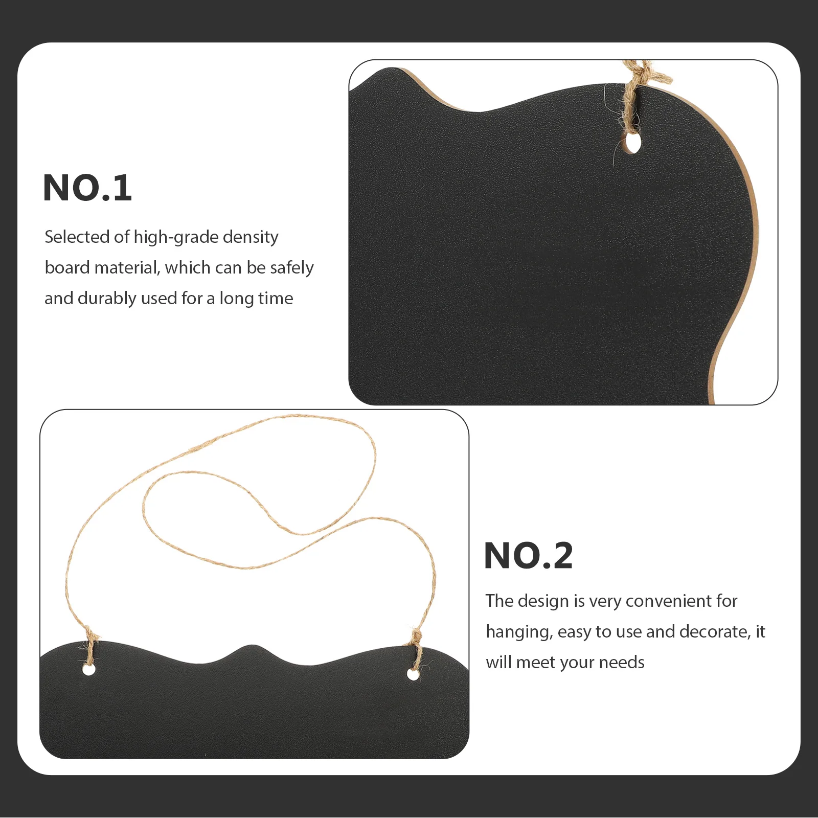 

Hanging Chalkboard Sign Double Sided Message Board for Home Cafe Office Decor Lightweight Safe Eco Friendly Writing Board Door