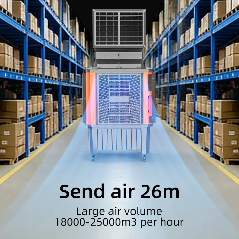 Industrial Portable Evaporative Air Conditioner Commercial Use Electric 3-Speed Mechanical Control Freestanding for Agriculture