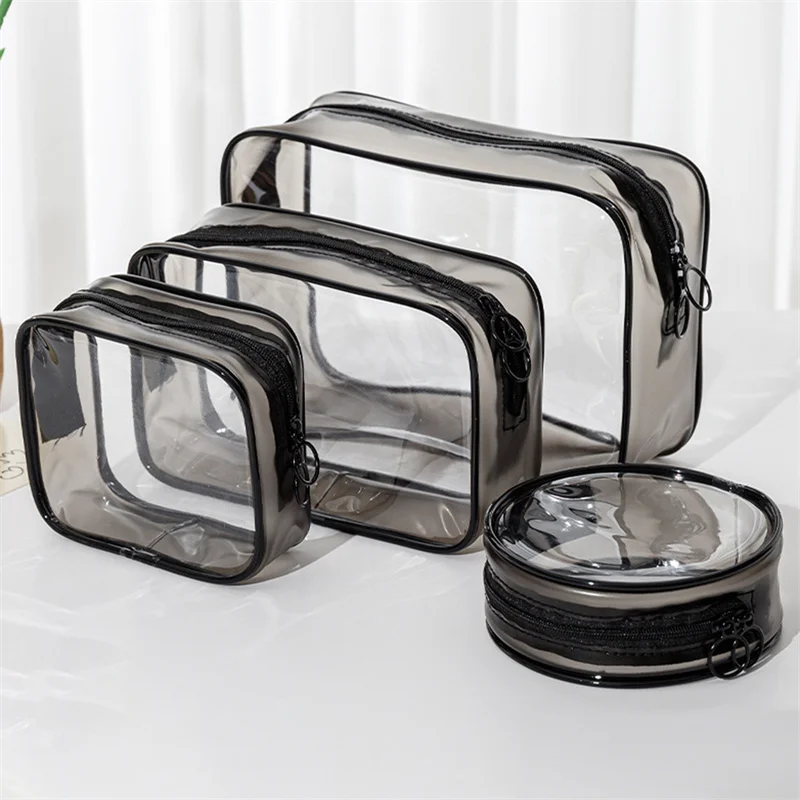 1pc Travel PVC Cosmetic Bags Women Transparent Clear Zipper Makeup Bags Organizer Bath Wash Make Up Tote Handbags Case